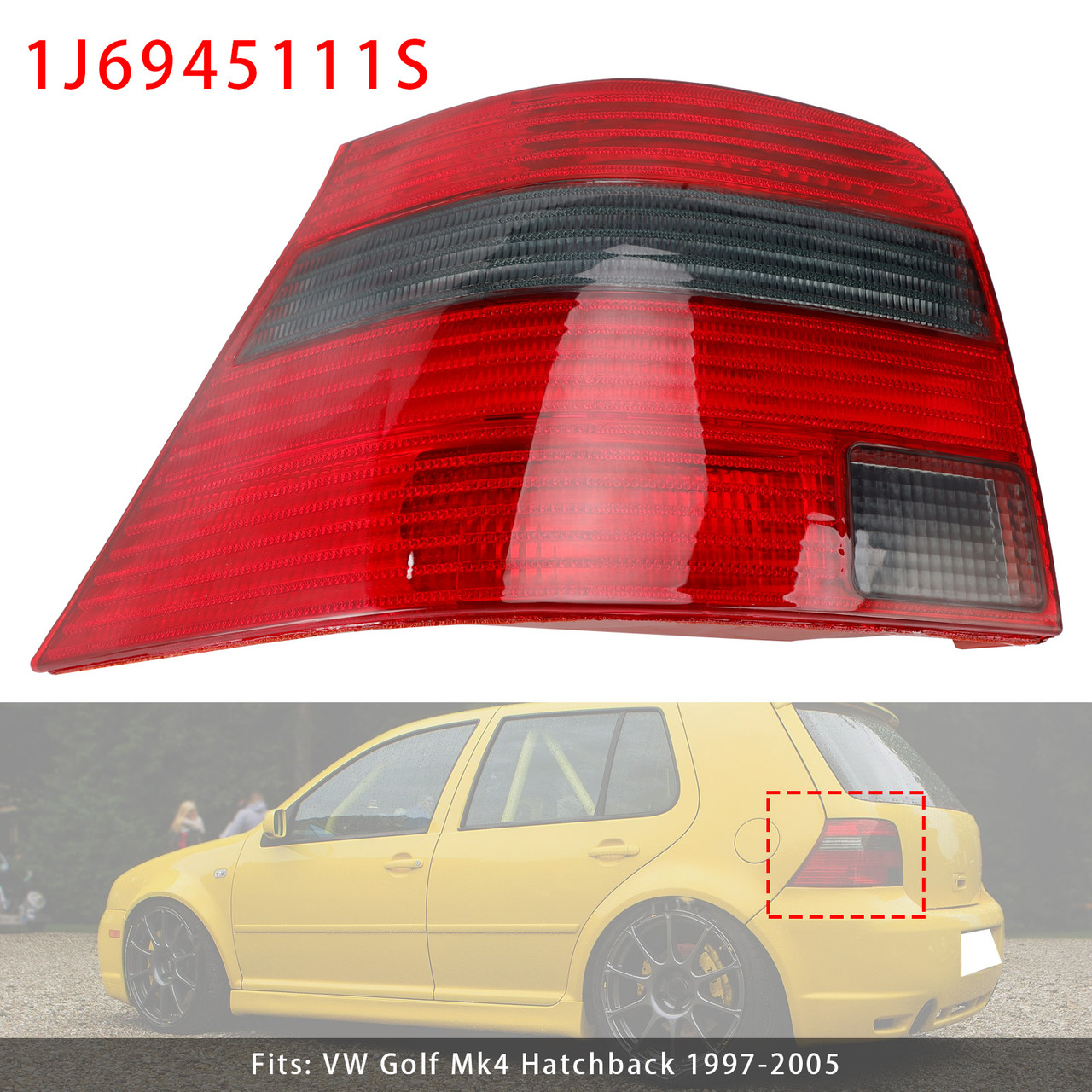 1997-2005 VW Golf Mk4 Hatchback Left Tail Light Lamp 1J6945111S Generic