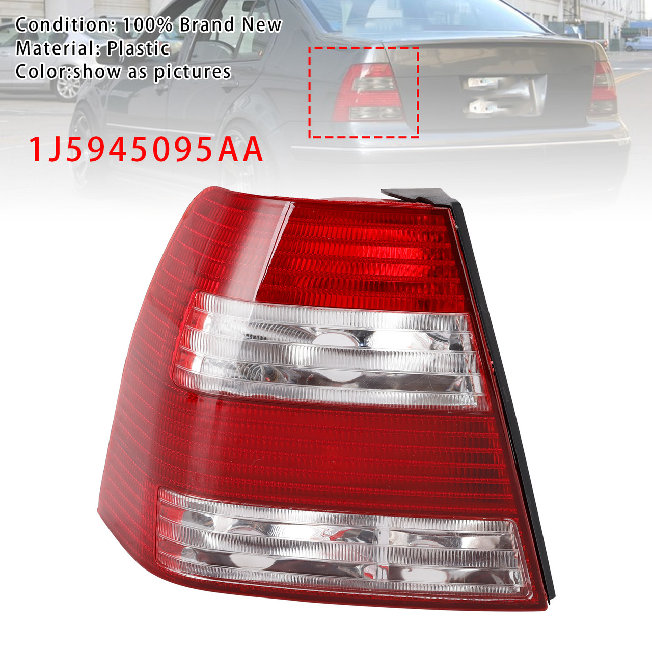1997-2005 VW BORA JATTA MK4 SEDAN Left Tail Light Lamp 1J5945095AA Generic