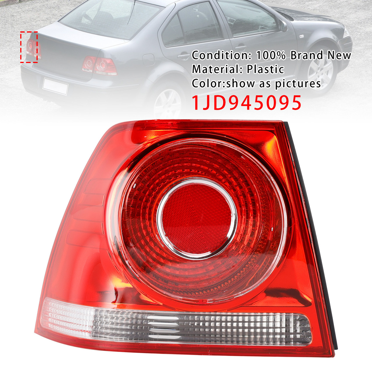 2006-2011 VW Bora GLI Left Tail Light Lamp 1JD945095 Generic