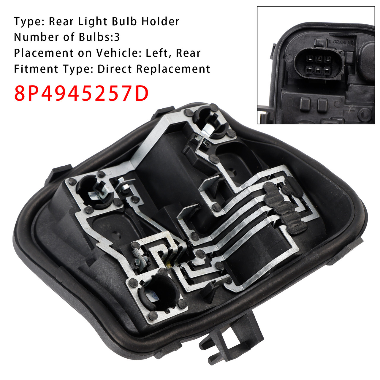 2009-2013 Audi A3 5 DOOR Sportback Left Rear Light Bulb Holder 8P4945257D Generic