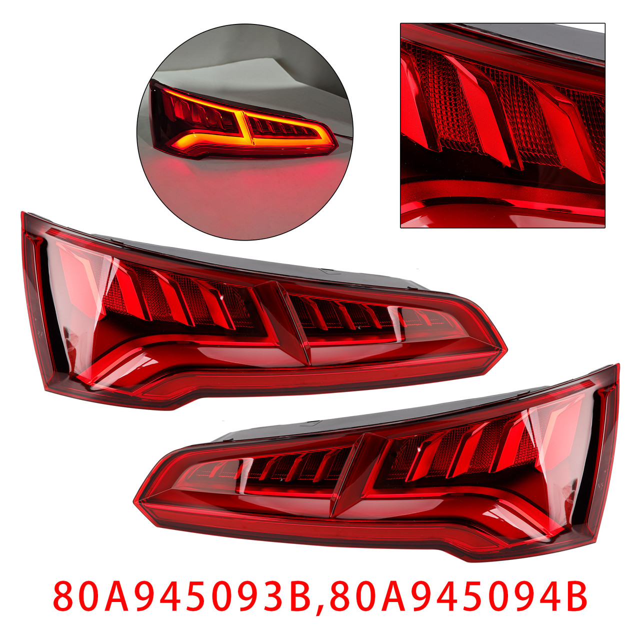 2017-2020 Audi Q5 MK2 PRE-FACELIFT LED 5 PIN Left+Right Rear Tail Light Lamp LED 80A945093B 80A945094B Generic