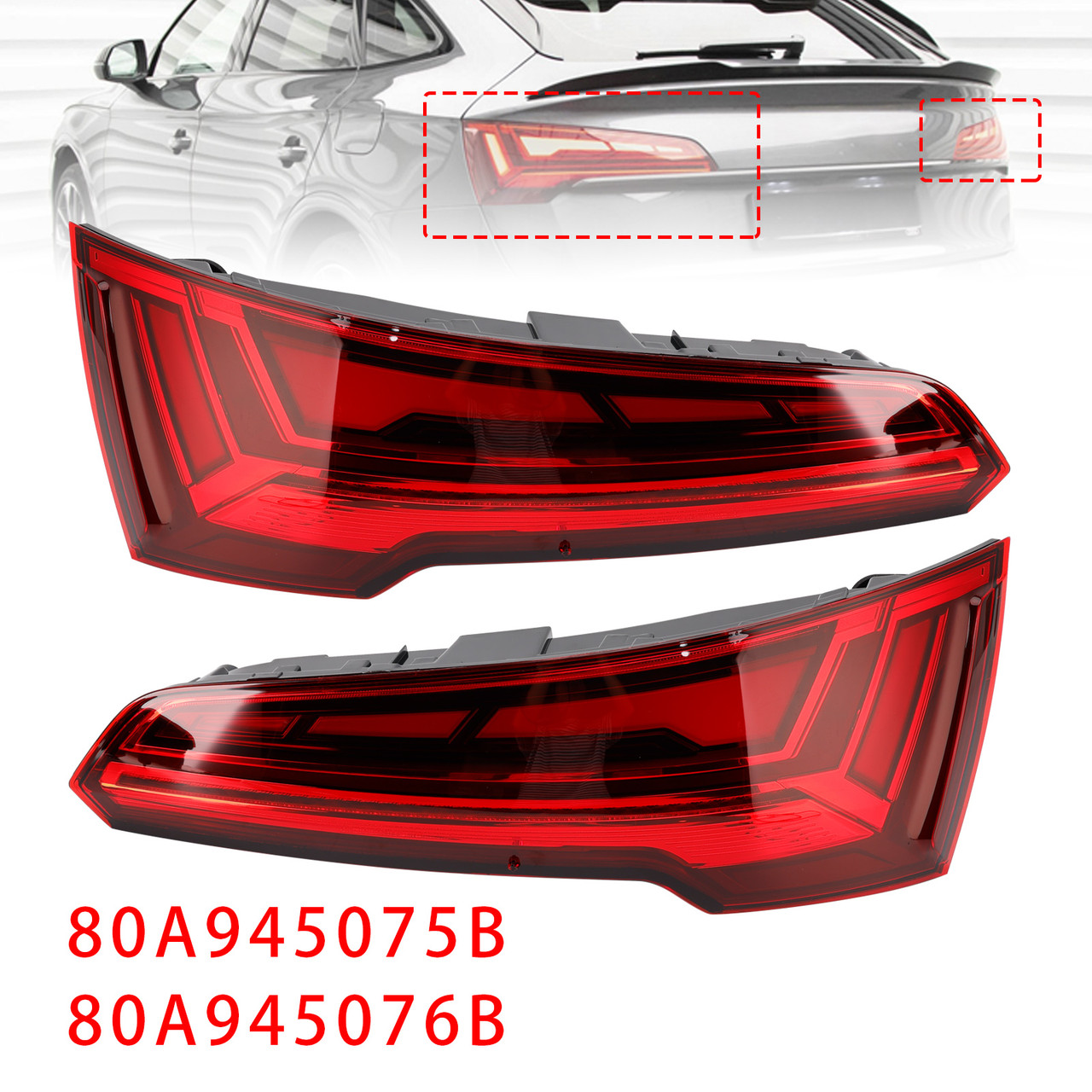 2021-2024 Audi Q5 MK2 FACELIFT LED 5 PIN Left+Right Rear Tail Light Lamp LED 80A945075B 80A945076B Generic