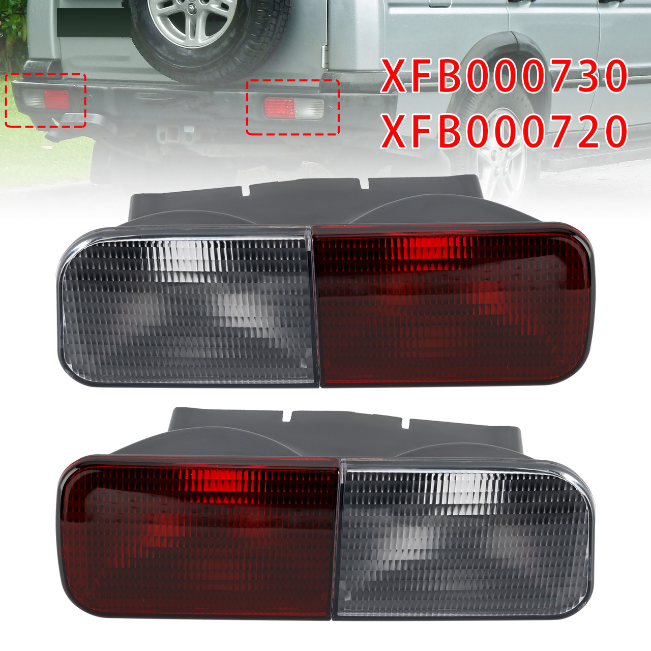 2003-2004 Land Rover Discovery II Left+Right Rear Bumper Light Reverse Fog Lamp XFB000730 Generic