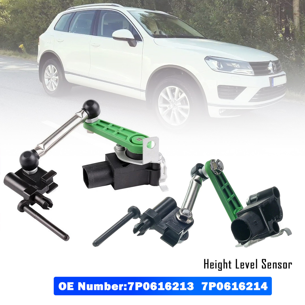 2010-2018 VW Touareg 7P5 7P6 Front Left+Right Ride Height Level Sensor 7P0616213 7P0616214 Generic
