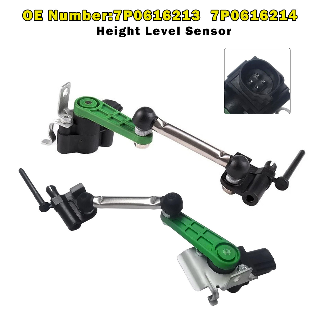 2010-2018 VW Touareg 7P5 7P6 Front Left+Right Ride Height Level Sensor 7P0616213 7P0616214 Generic
