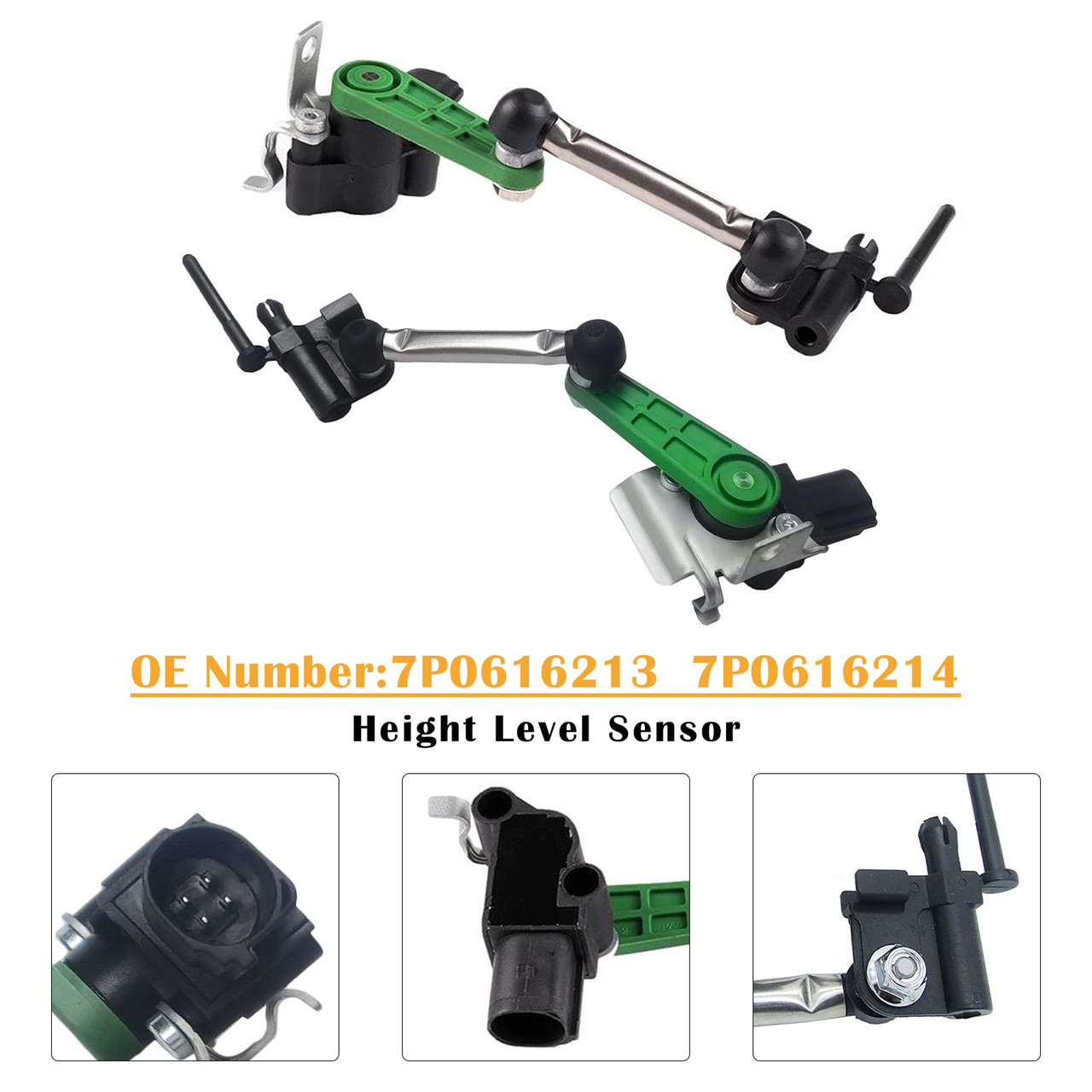 2010-2018 VW Touareg 7P5 7P6 Front Left+Right Ride Height Level Sensor 7P0616213 7P0616214 Generic