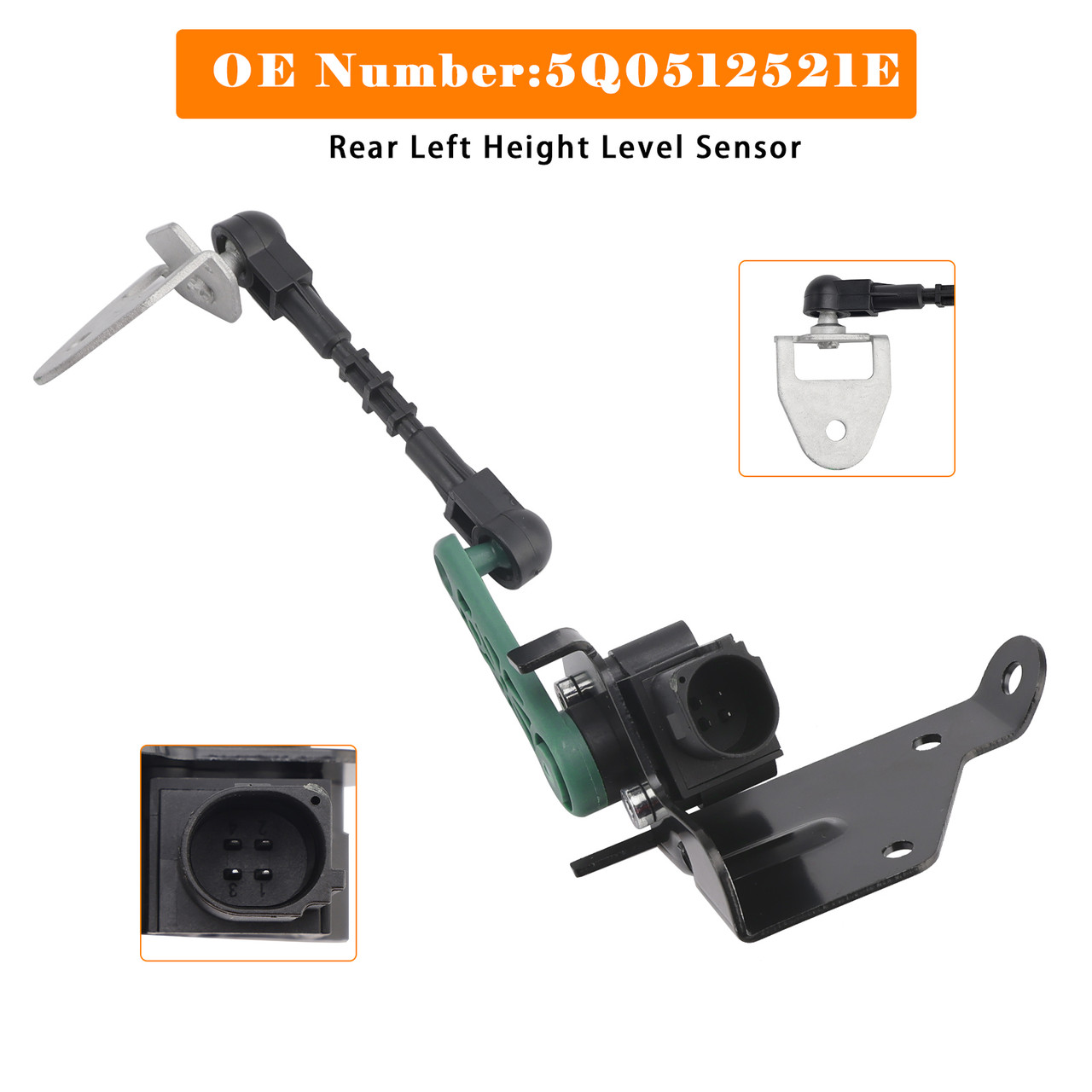 2014-2020 Audi A3 Q2 Q3 TT Rear Left Passenger Side Height Level Sensor 5Q0512521E Generic