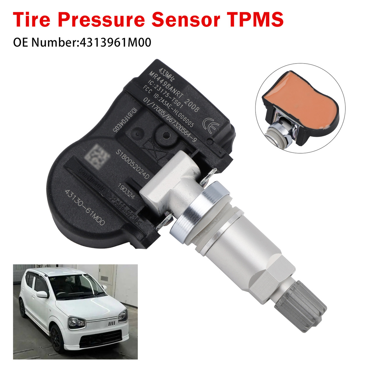 2014-2021 Suzuki Alto Baleno Swift Tire Pressure Sensor TPMS 4313961M00 Generic
