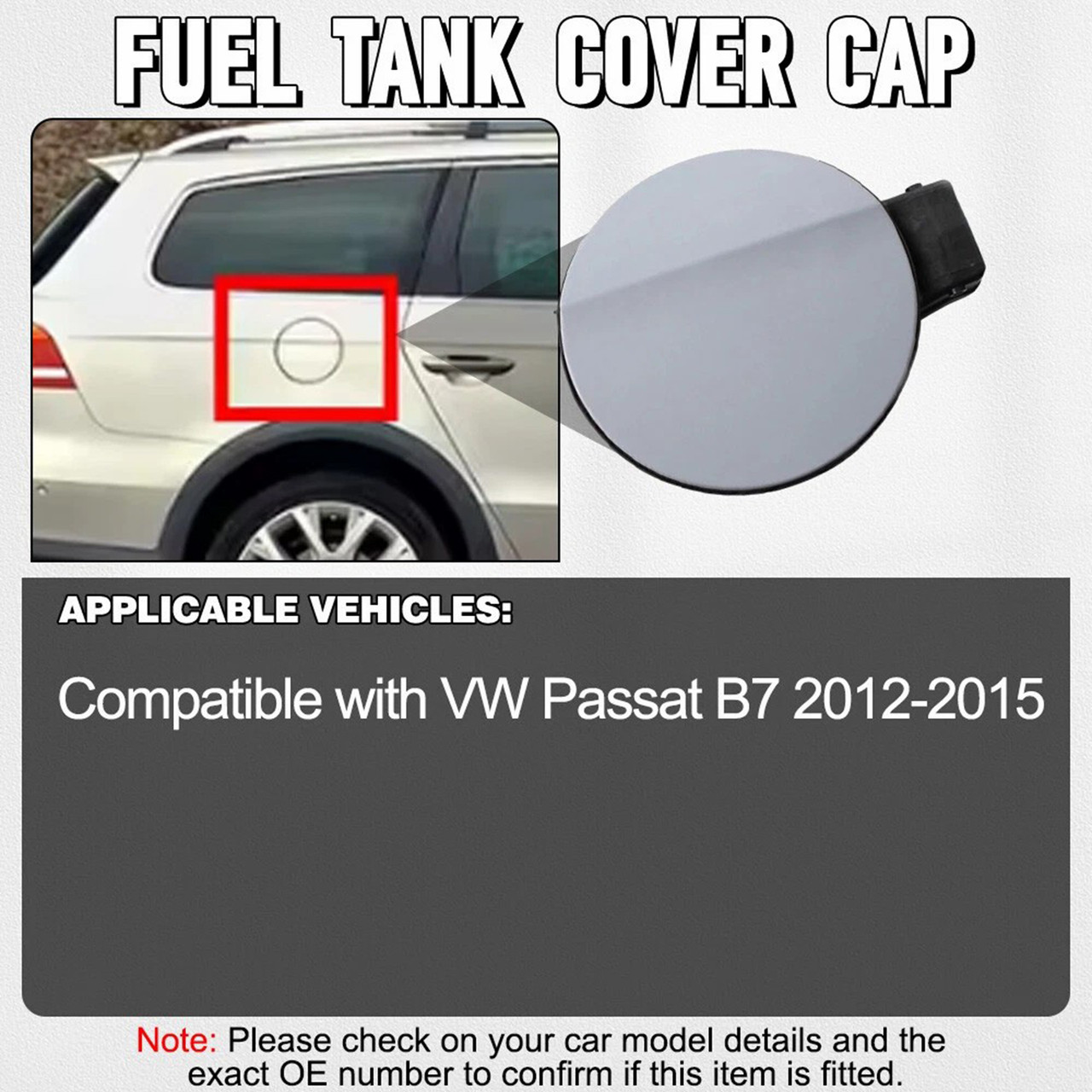 2012-2015 VW Passat B7 Fuel Gas Tank Filler Door Lid Cover 3AD809857 Generic