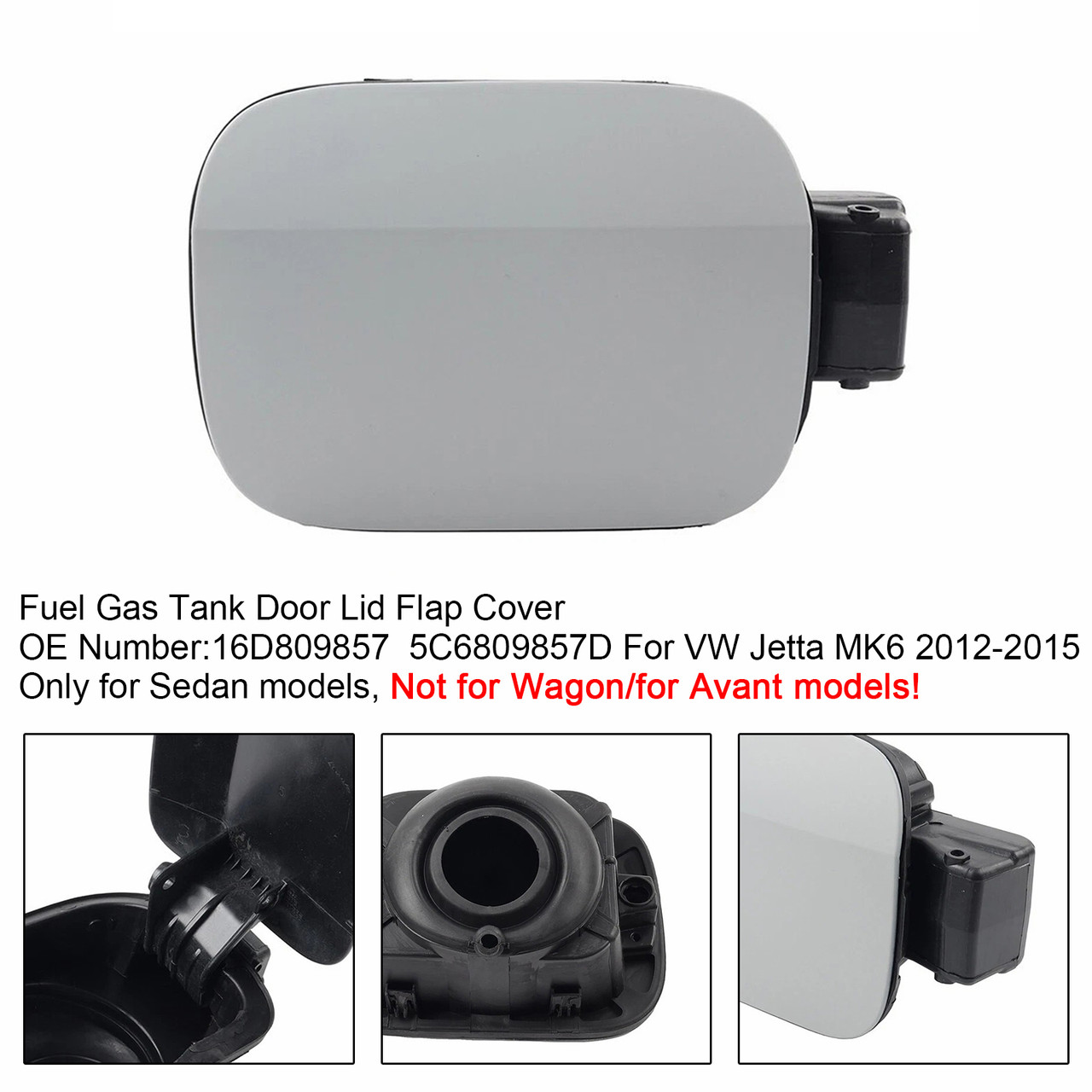 2012-2015 VW Jetta MK6 Fuel Gas Tank Filler Door Lid Cover 16D809857 Generic