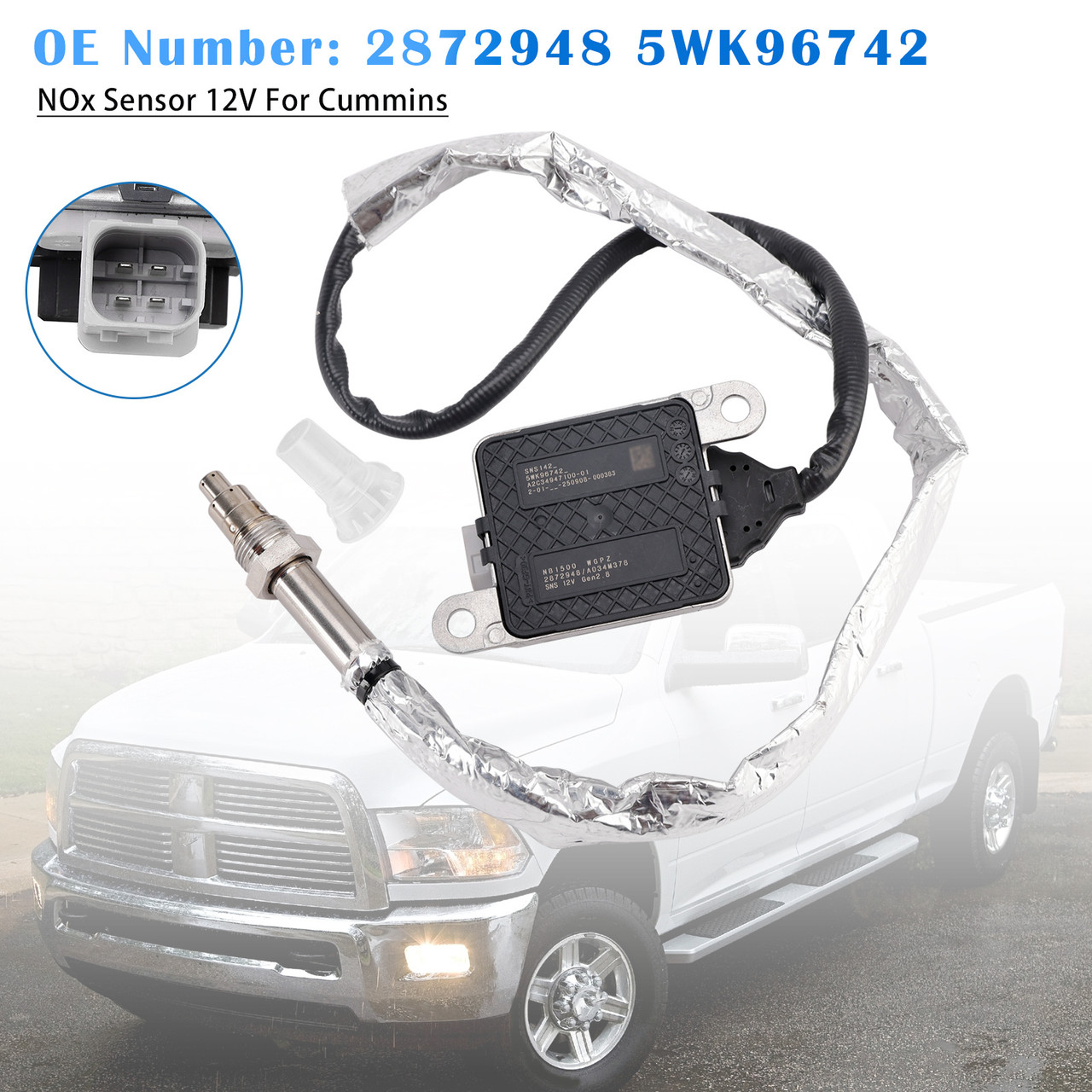 2013-2015 Dodge Ram 2500 3500 4500 5500 Nitrogen Oxide NOx Sensor 12V 2872948 Generic