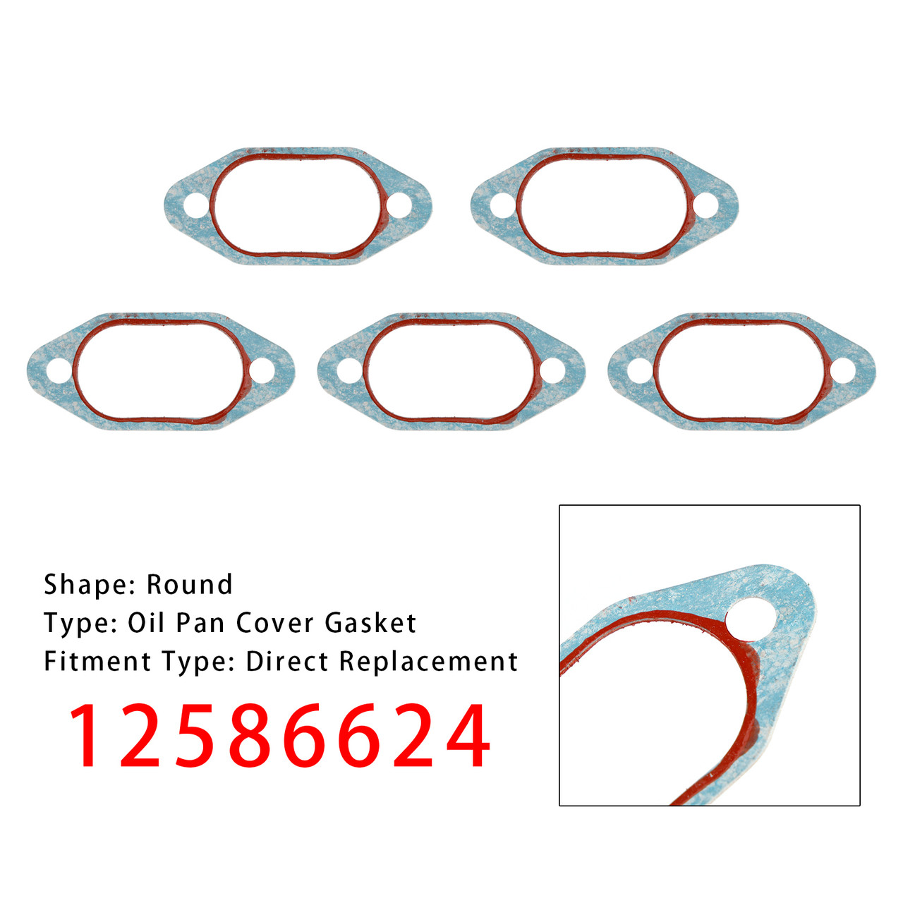 GM vehicle's 5PCS 12586624 Oil Pan Cover Gasket Generic