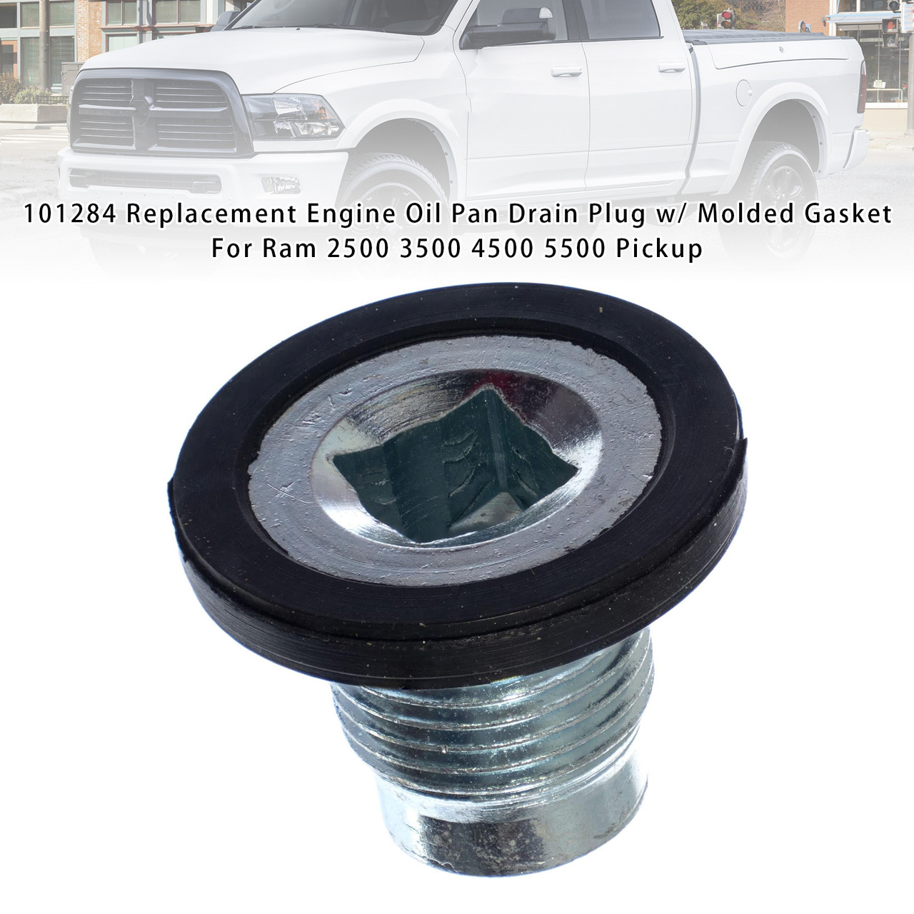 2002-2018 Dodge RAM 2500 3500 4500 5500 Replacement Engine Oil Pan Drain Plug w/ Molded Gasket 101284 Generic