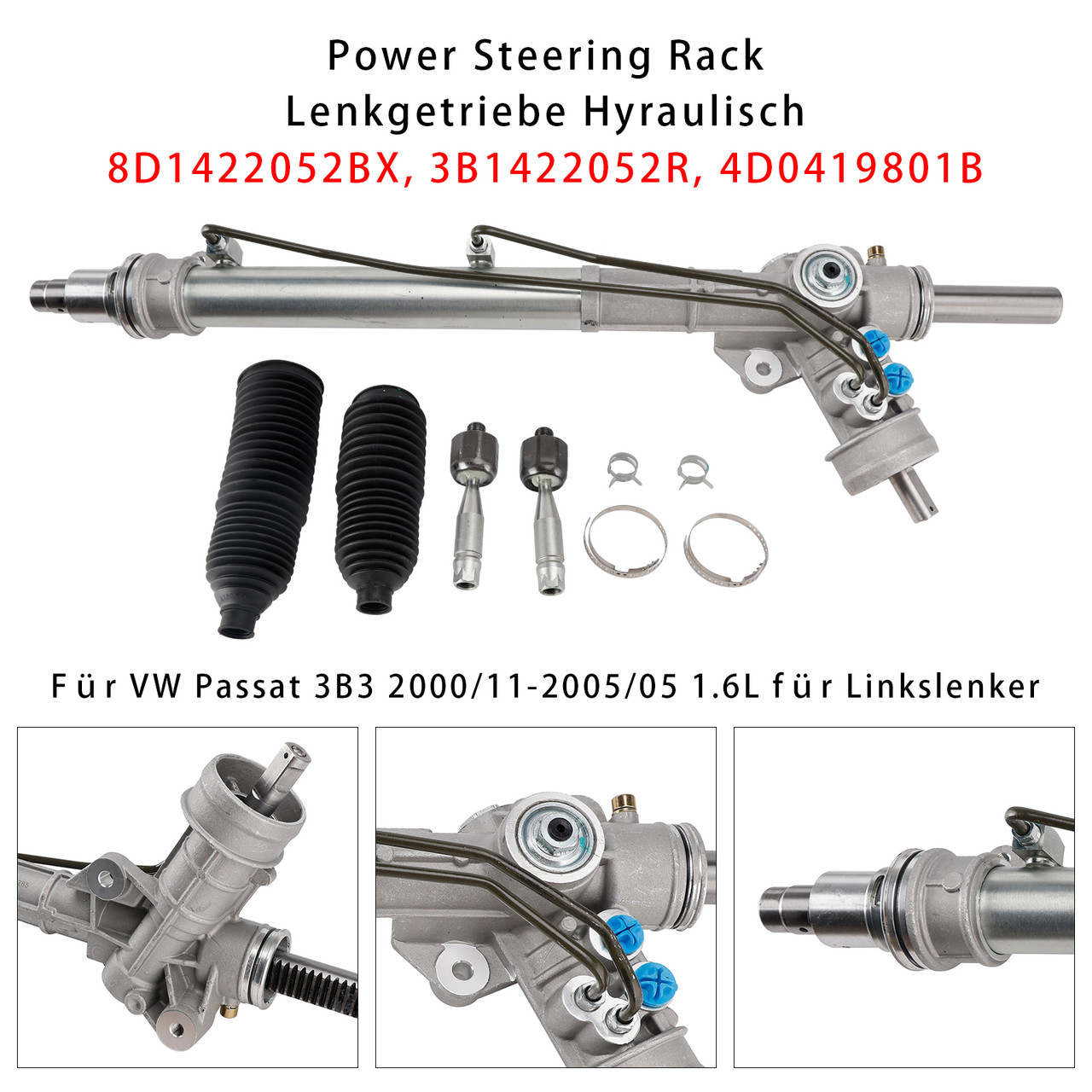 1996-2005 VW Passat Variant 3B3 Power Steering Rack 3B1422052R Generic