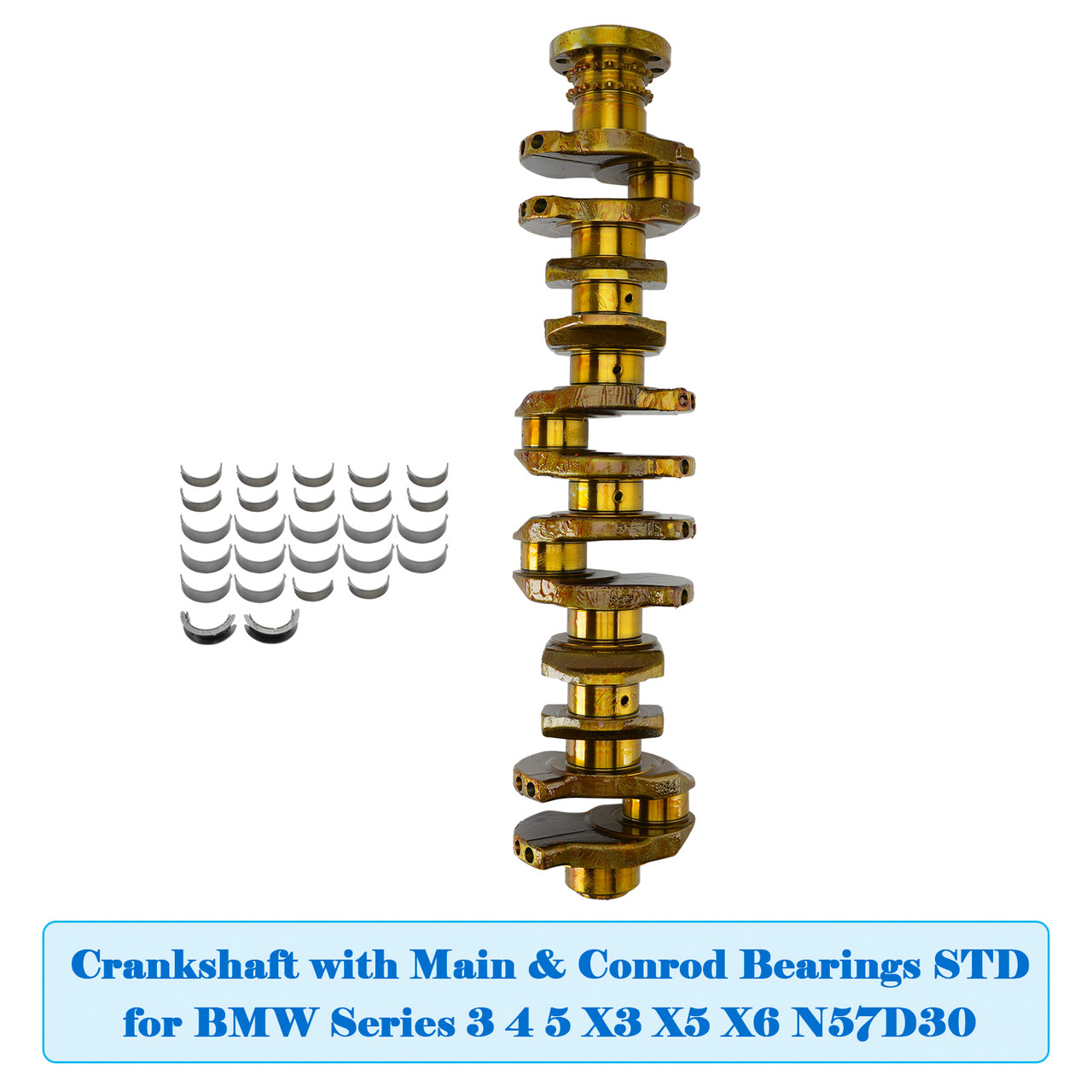 2009-2019 BMW Series 3 4 5 6 7 Crankshaft with Main & Conrod Bearings STD 11217799970 11217809375 Generic