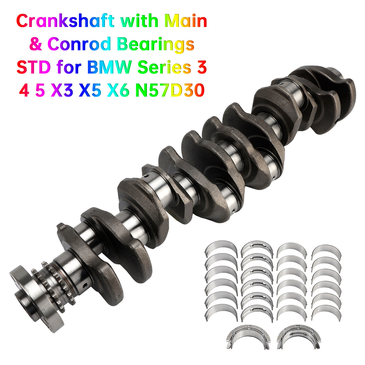 2009-2019 BMW X3 X5 X6 Crankshaft with Main & Conrod Bearings STD 11217799970 11217809375 Generic