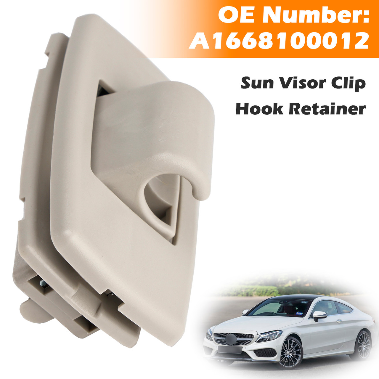 2015-2019 Mercedes Benz C-class E-class Gray Sun Visor Clip Hook Retainer A1668100012 Generic
