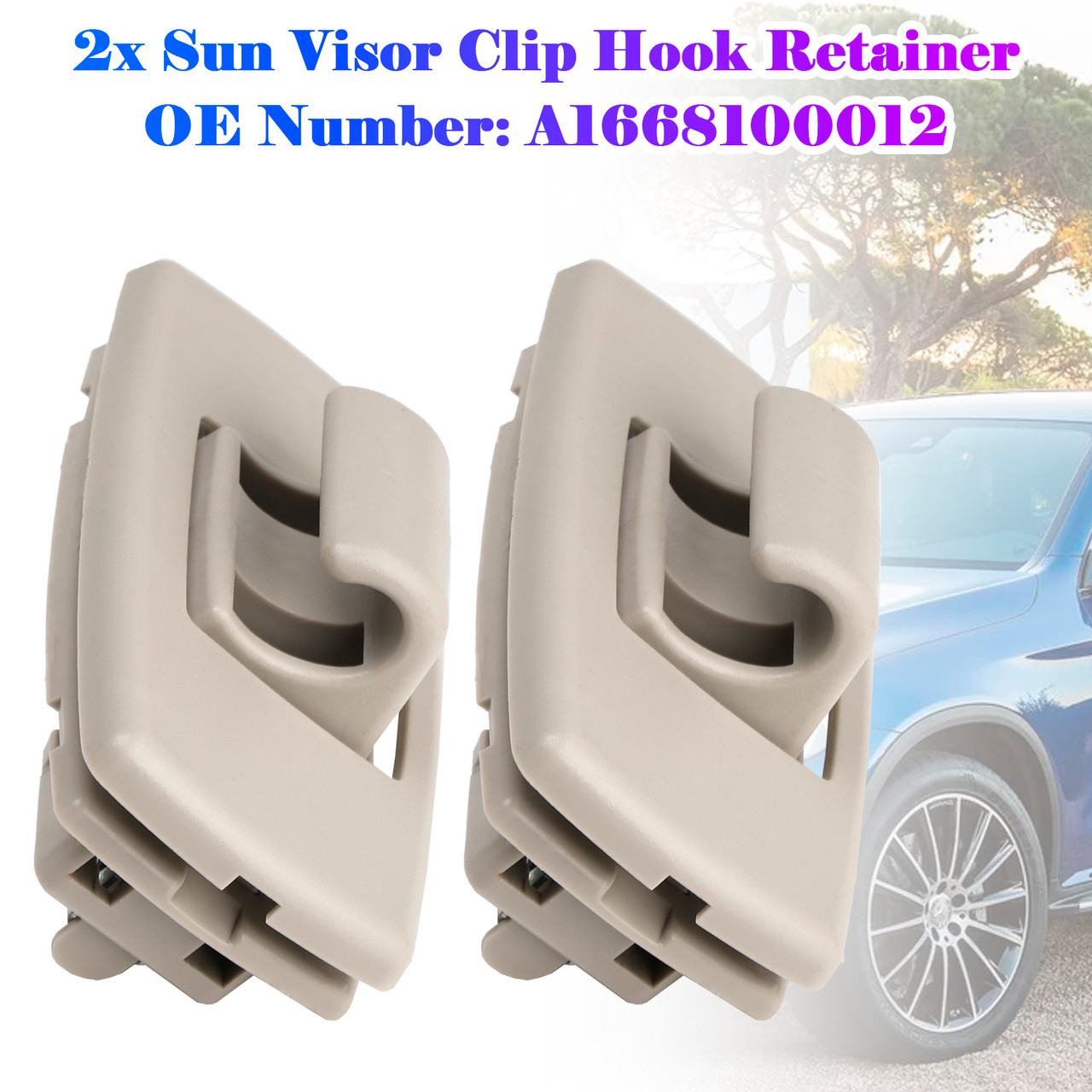 2012-2016 Mercedes Benz M-class 2x Gray Sun Visor Clip Hook Retainer A1668100012 Generic