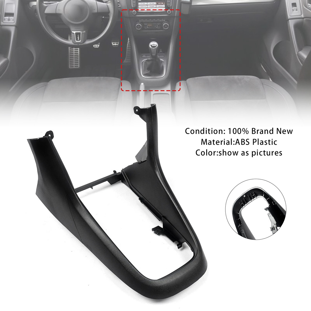 2009-2013 VW Volkswagen Golf 6 MK6 Center Console Gear Shift Knob Frame Trim 5K0863680 Generic