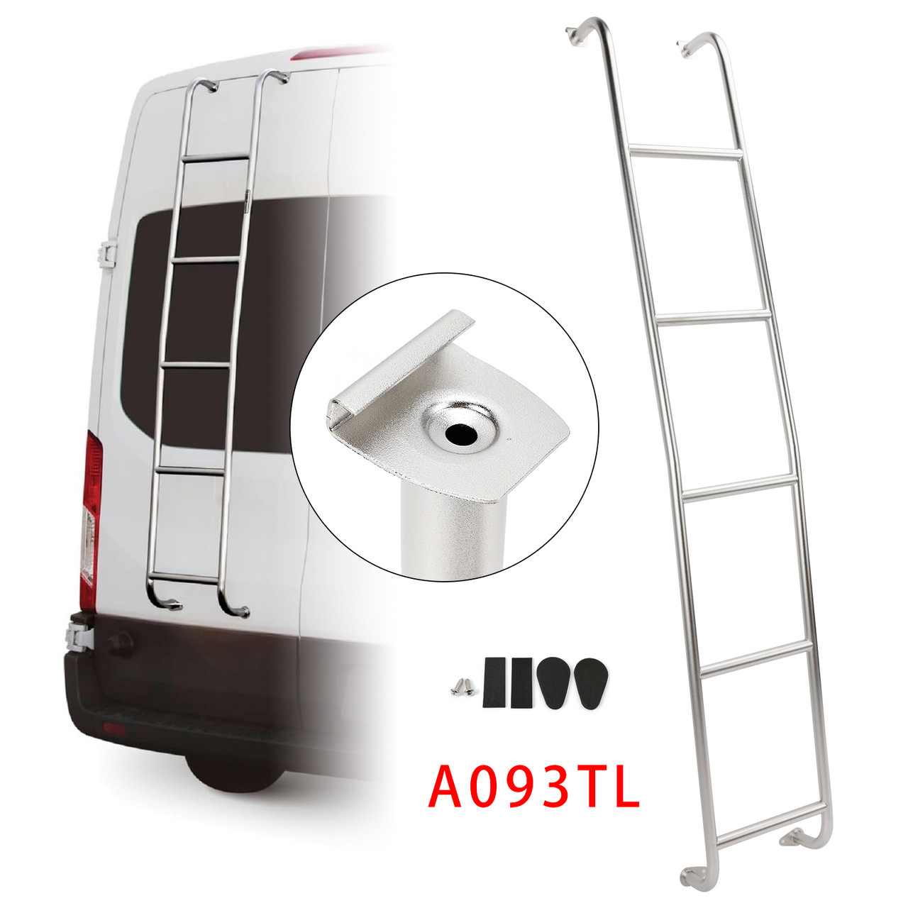 2014-2025 Ford Transit High Roof Vans Stainless Steel 5-Step Van Ladder A093TL Generic