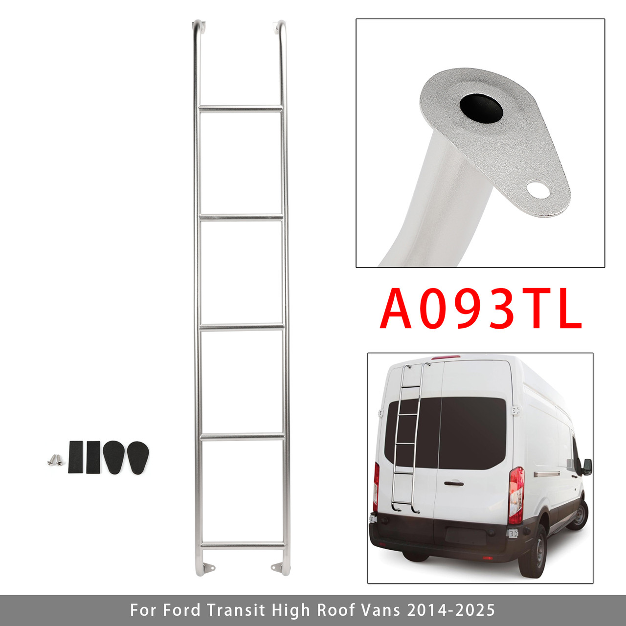 2014-2025 Ford Transit High Roof Vans Stainless Steel 5-Step Van Ladder A093TL Generic