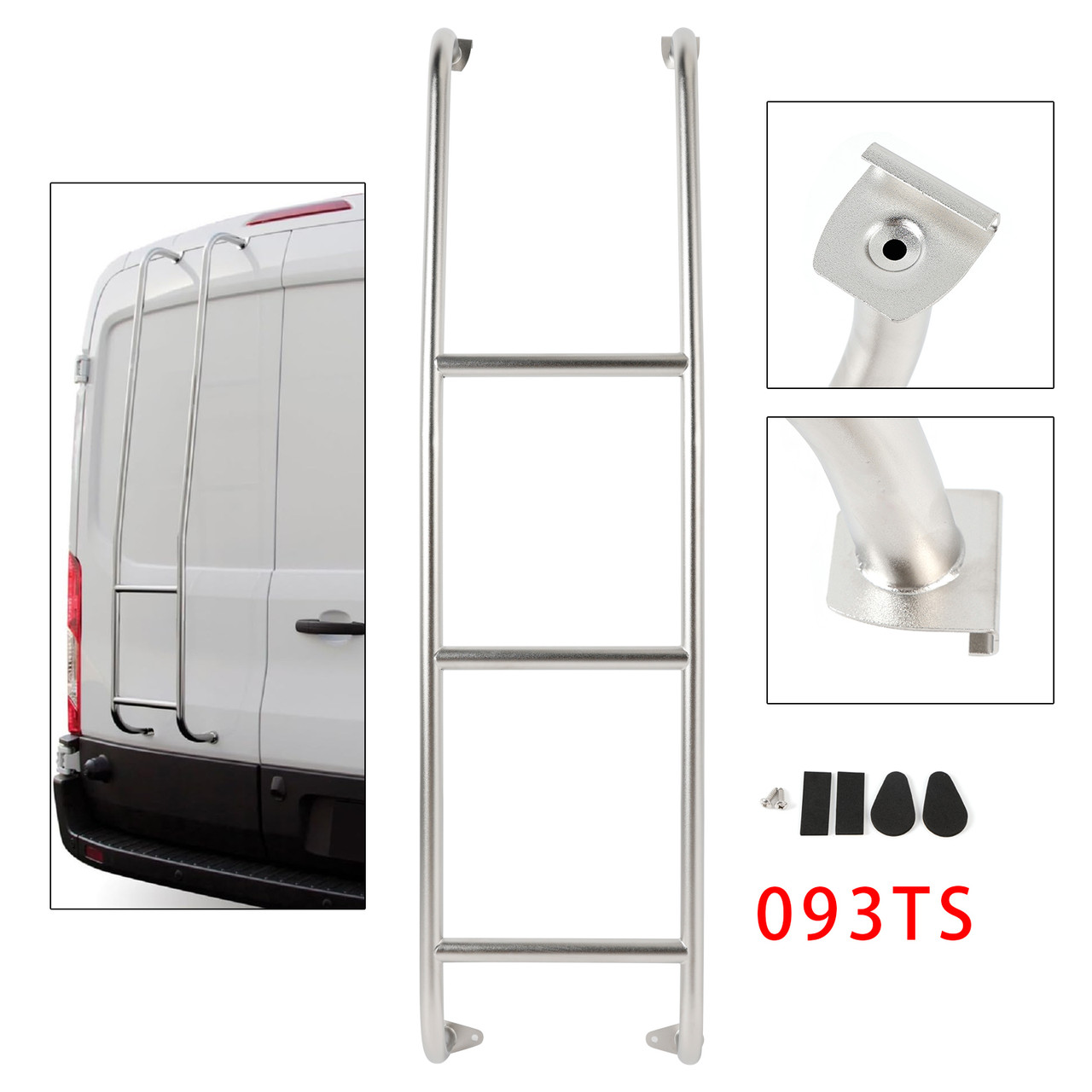 2014-2025 Ford Transit Low Roof Vans Stainless Steel 3-Step Van Ladder 093TS Generic