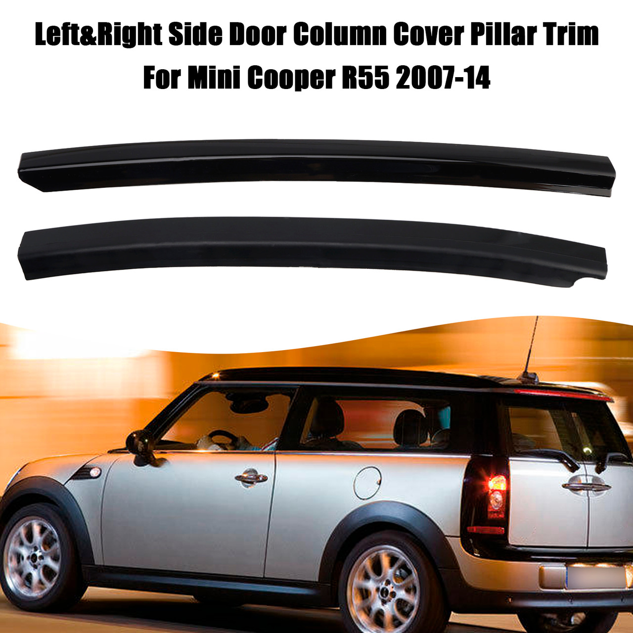 2007-2013 MINI Cooper R56 Left & Right Side Door Column Cover Pillar Trim 51137169433 Generic