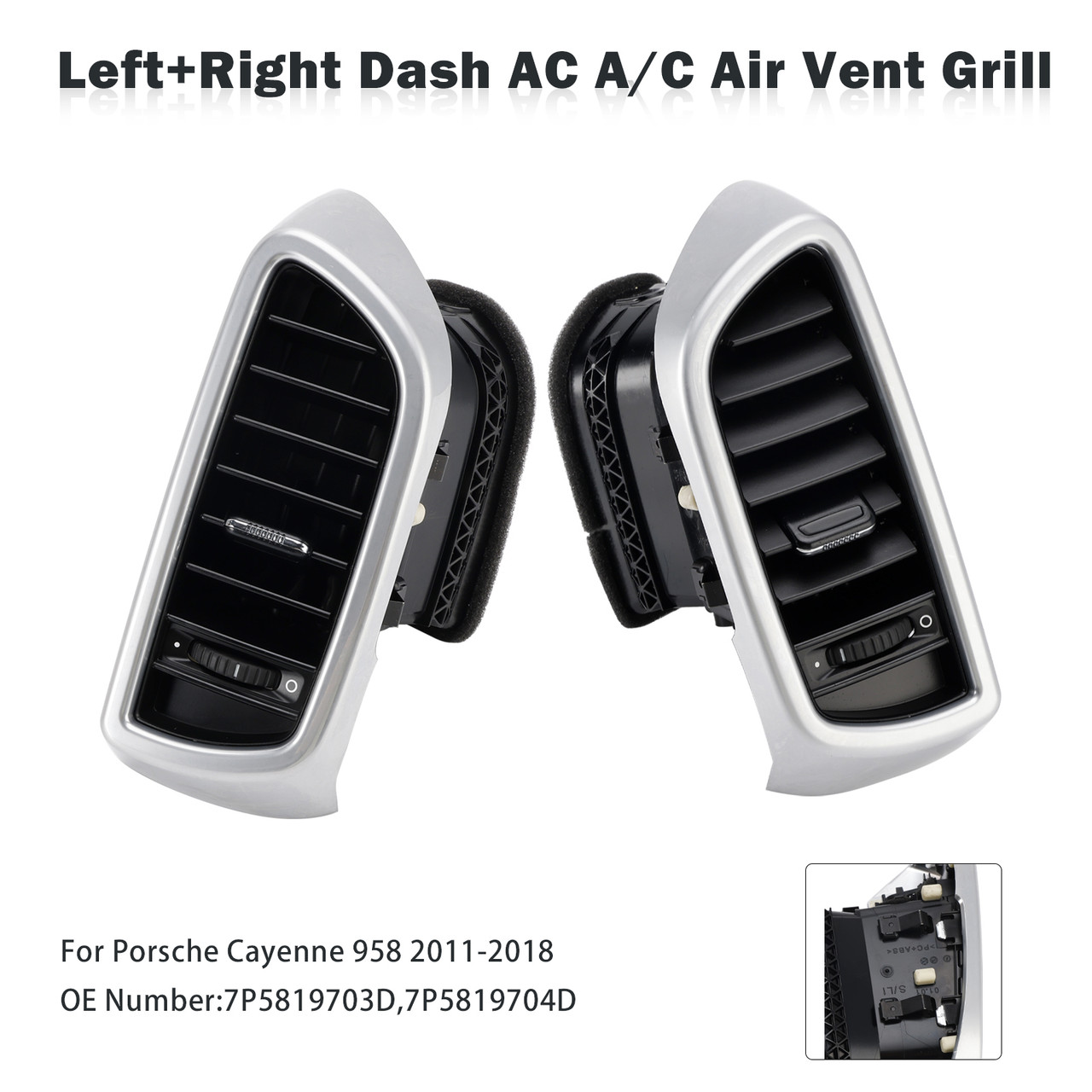 2011-2018 Porsche Cayenne 958 Left+Right Dash AC A/C Air Vent Grille 7P5819703D 7P5819704D Generic