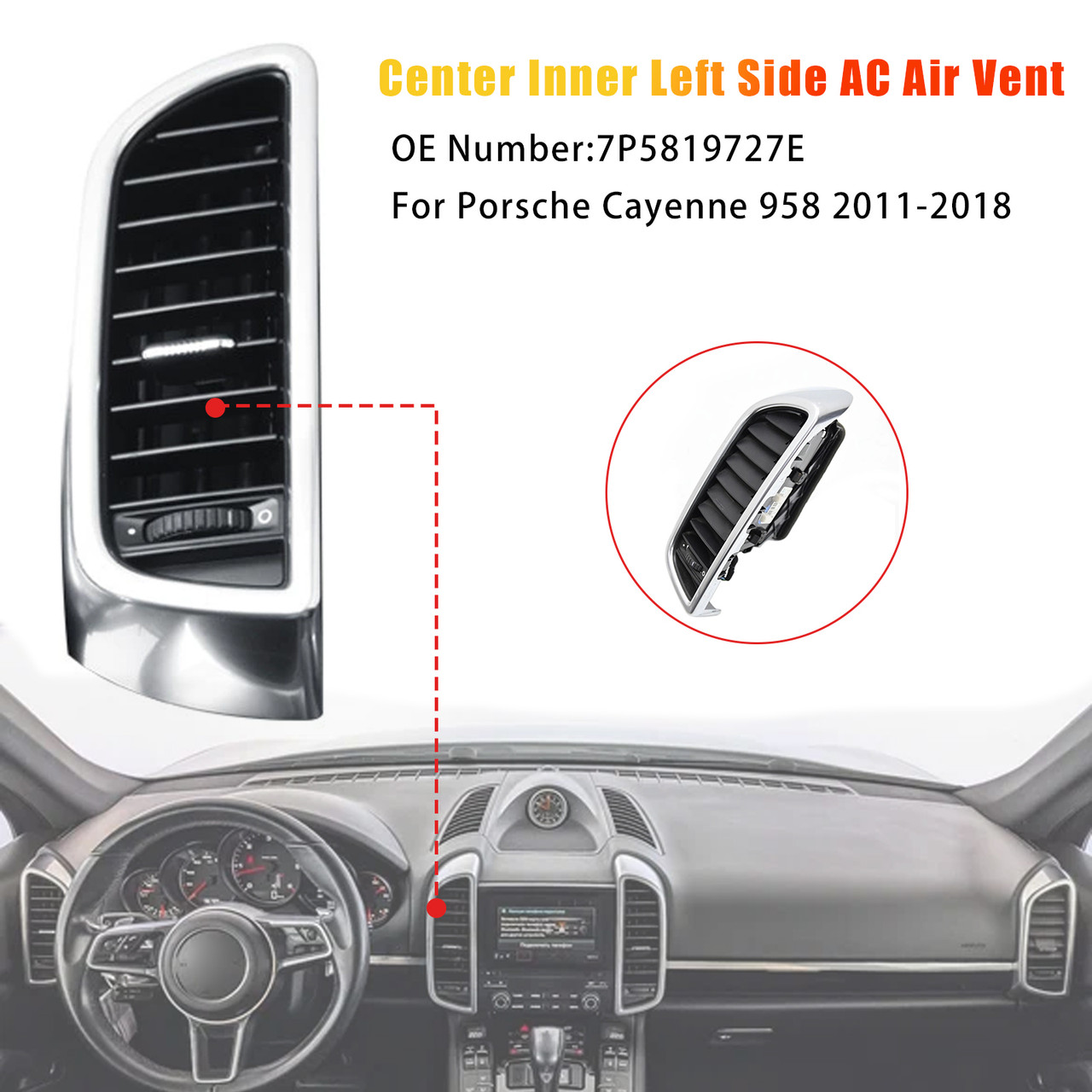 2011-2018 Porsche Cayenne 958 Center Inner Left Side Air Vent 7P5819727E Generic