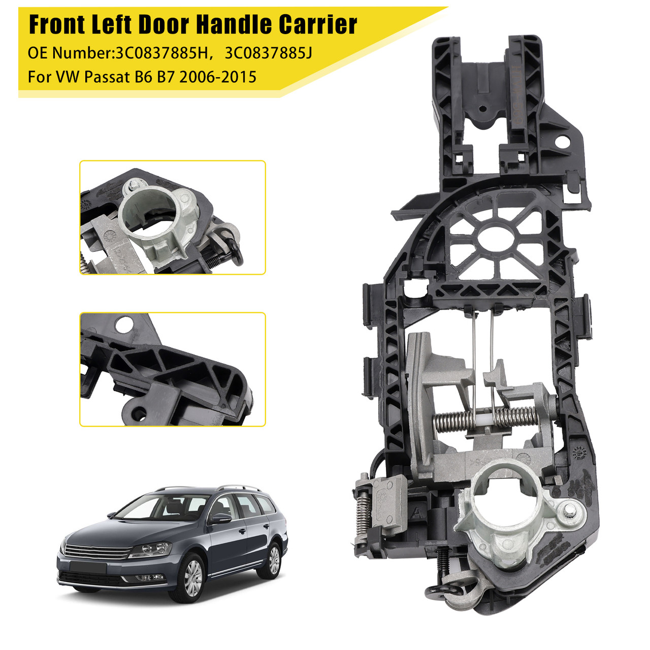 2006-2015 VW Passat B6 B7 Door Handle Carrier Front Left 3C0837885H Generic
