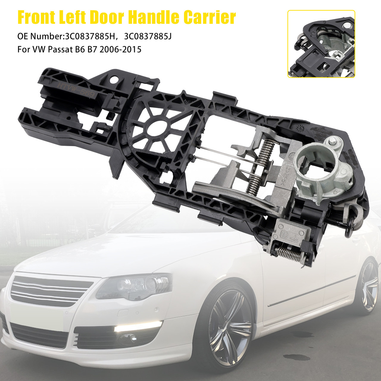 2006-2015 VW Passat B6 B7 Door Handle Carrier Front Left 3C0837885H Generic
