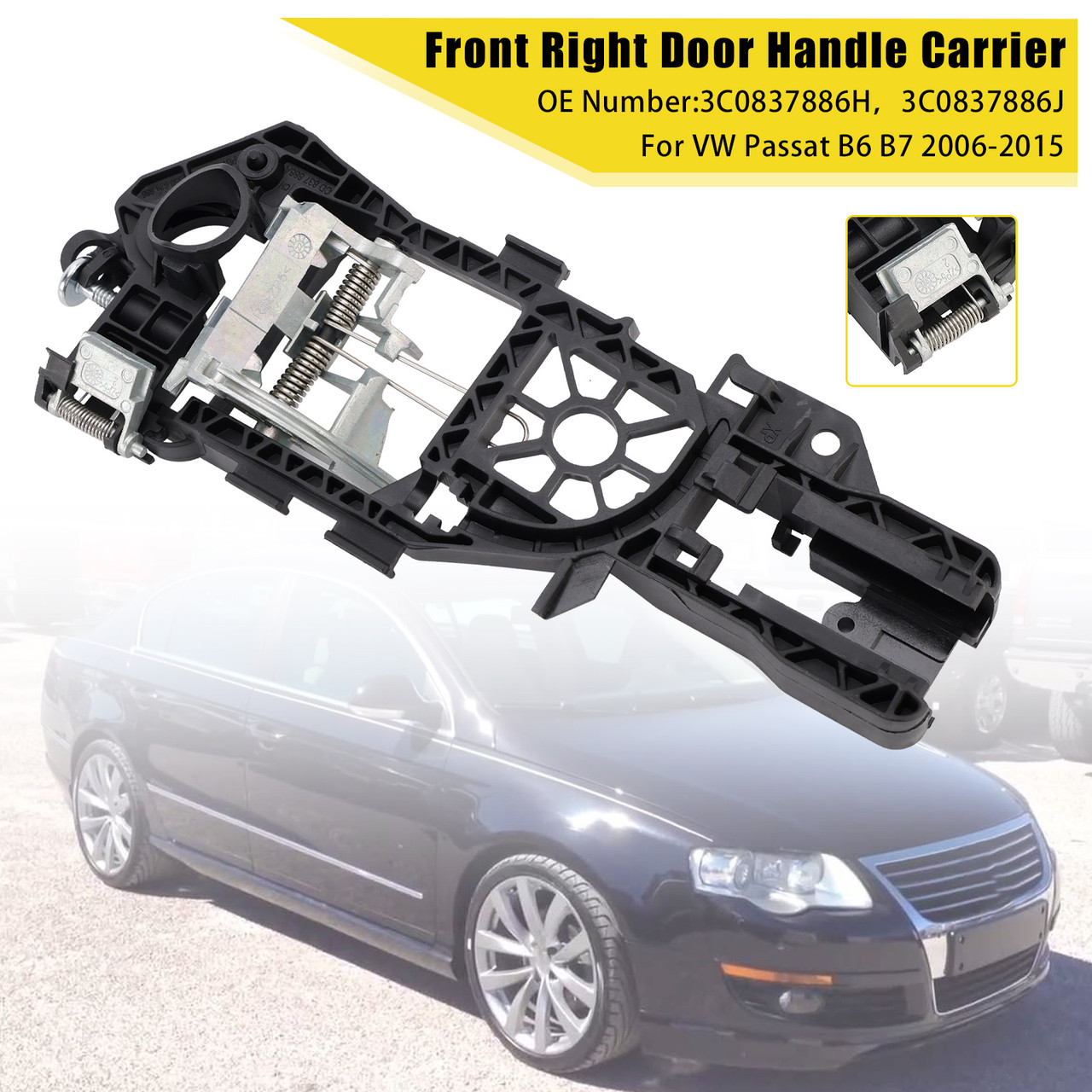 2006-2015 VW Passat B6 B7 Door Handle Carrier Front Right 3C0837886H 3C0837886J Generic