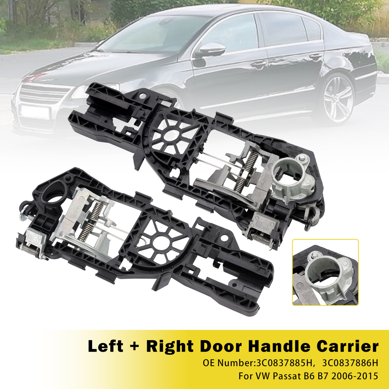 2006-2015 VW Passat B6 B7 Door Handle Carrier Front Left + Right 3C0837886H Generic
