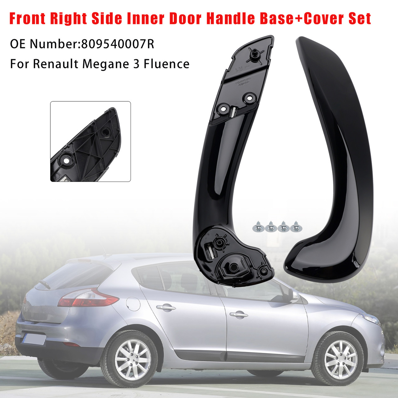 2009-2015 Renault Fluence Front Right Side Inner Door Handle Base+Cover Set Generic