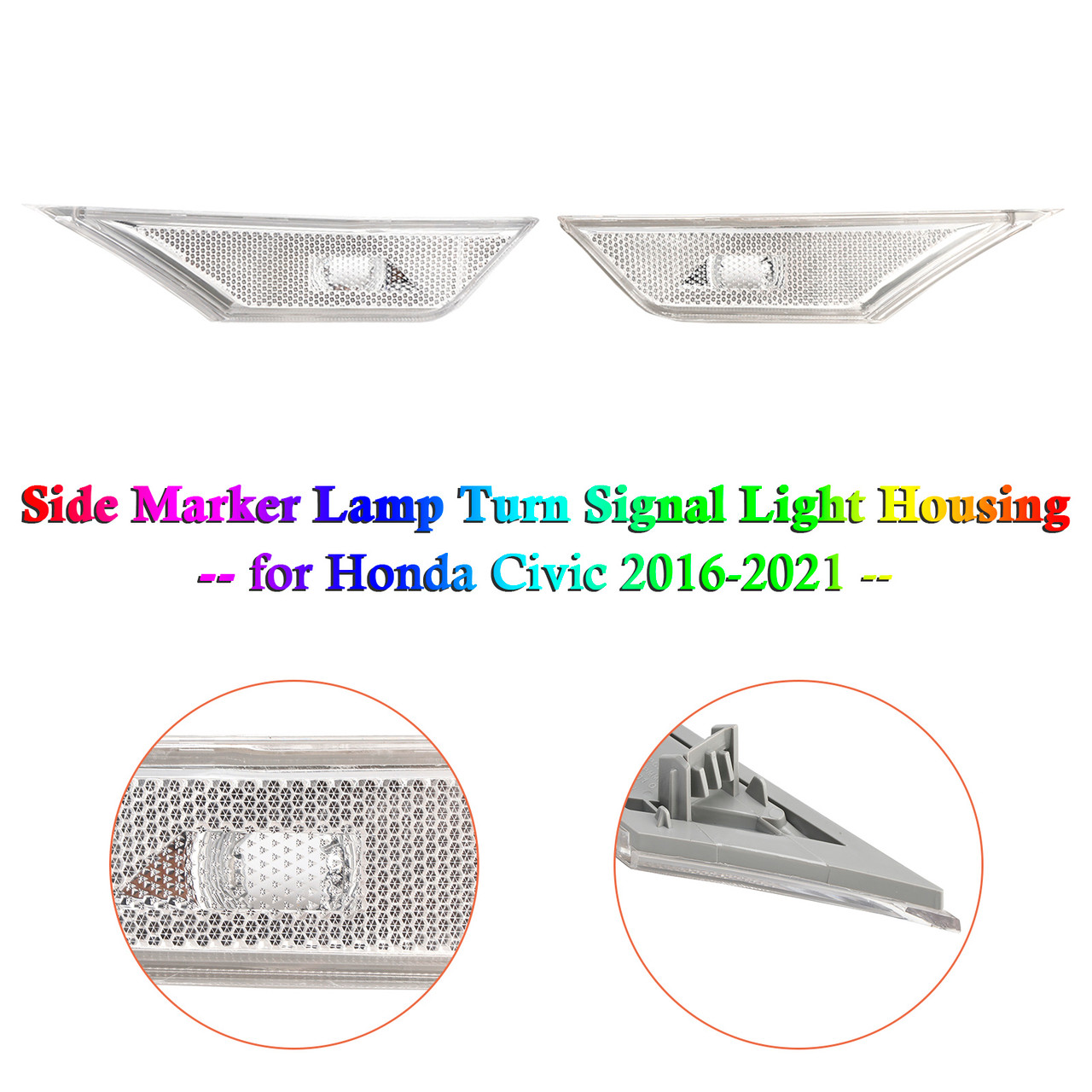 2016-2021 Honda Civic Side Marker Lamp Turn Signal Light Housing Generic