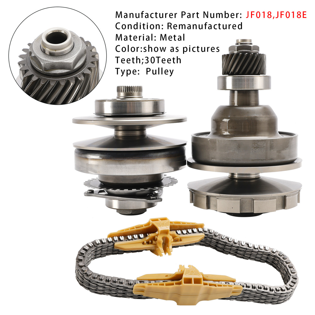 JF018 JF018E CVT Auto Transmission Pulley With Belt Chain For Nissan Gearbox 30Teeth