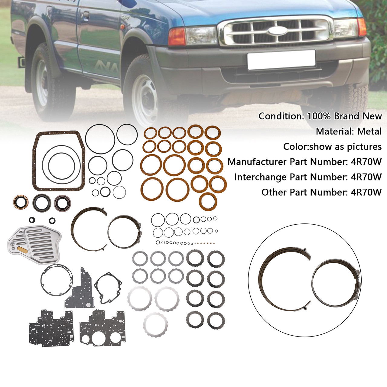 1998-2003 Ford 4R70W Transmission Deluxe Rebuild Kit 4R70W Generic