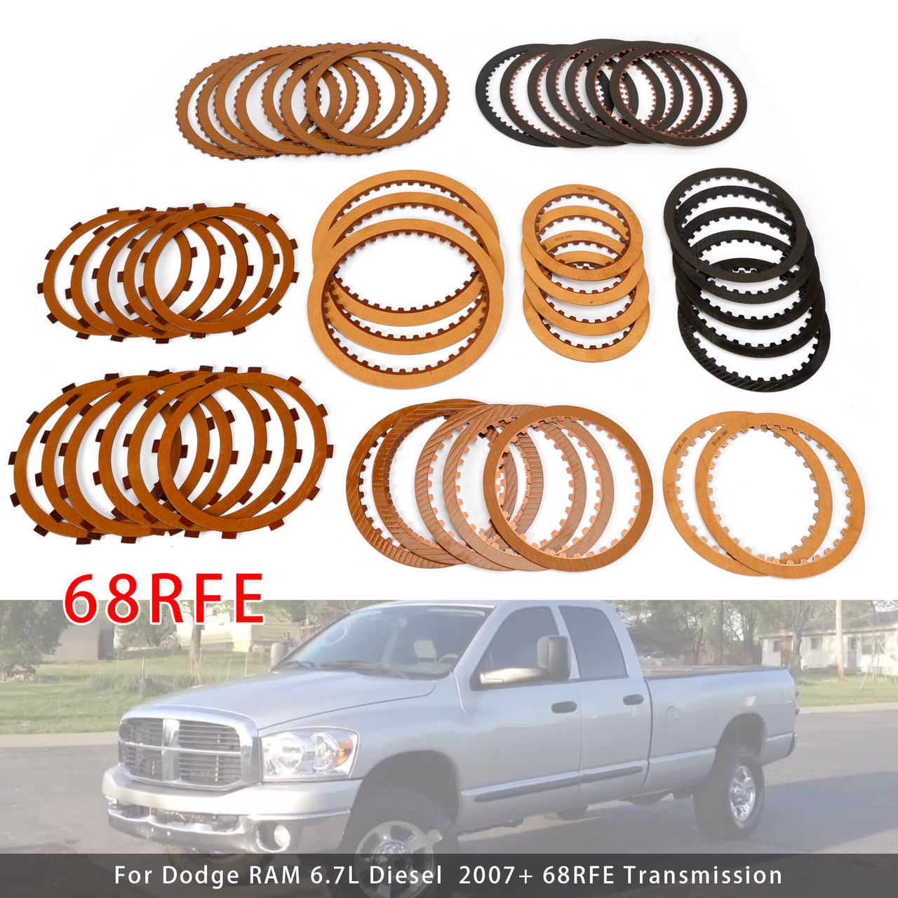 2007+ Dodge RAM 6.7L Diesel 68RFE Transmission Rebuild Kit Friction Set Generic