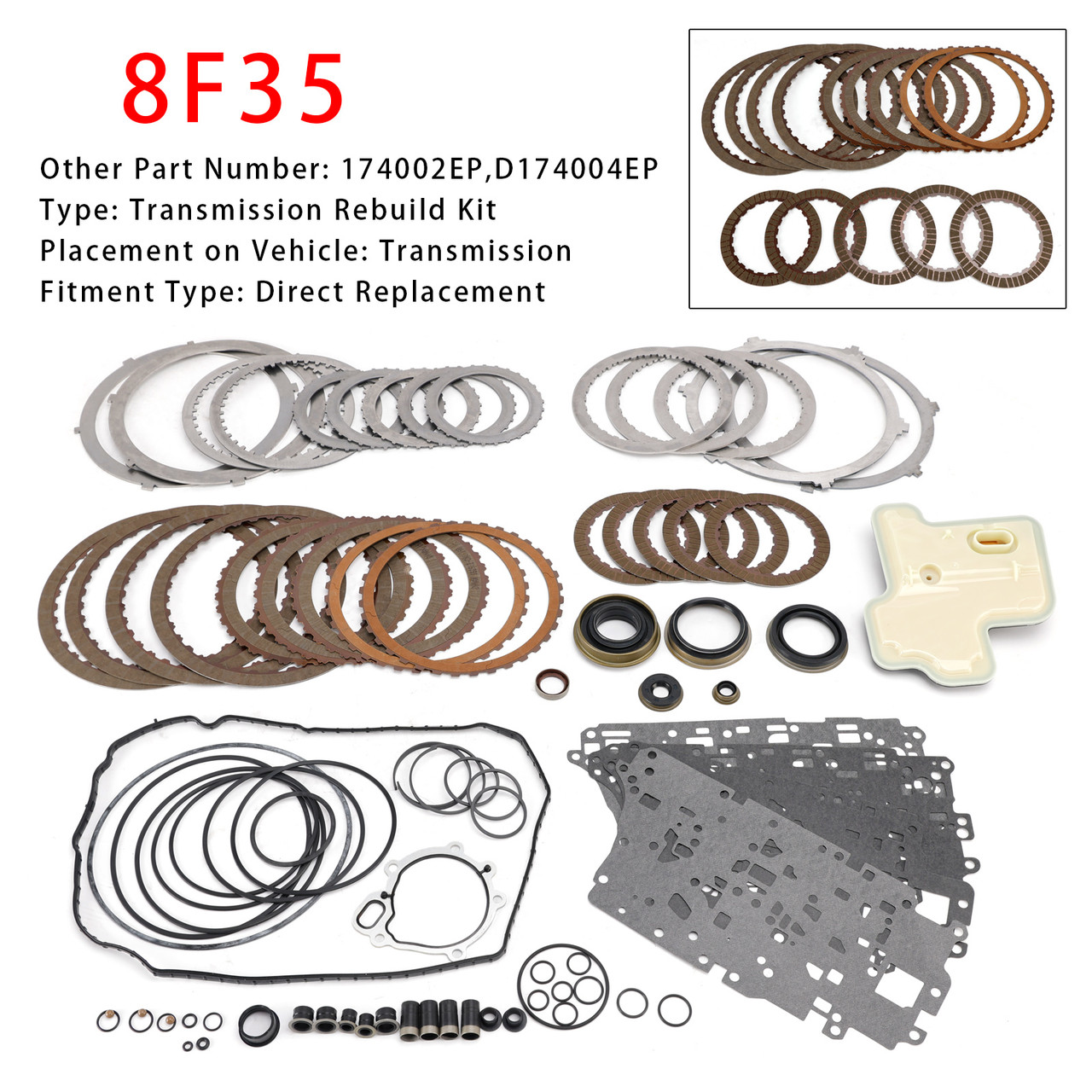 2019-2023 8F35 Transmission Rebuild Kit JM5Z7A098A Generic