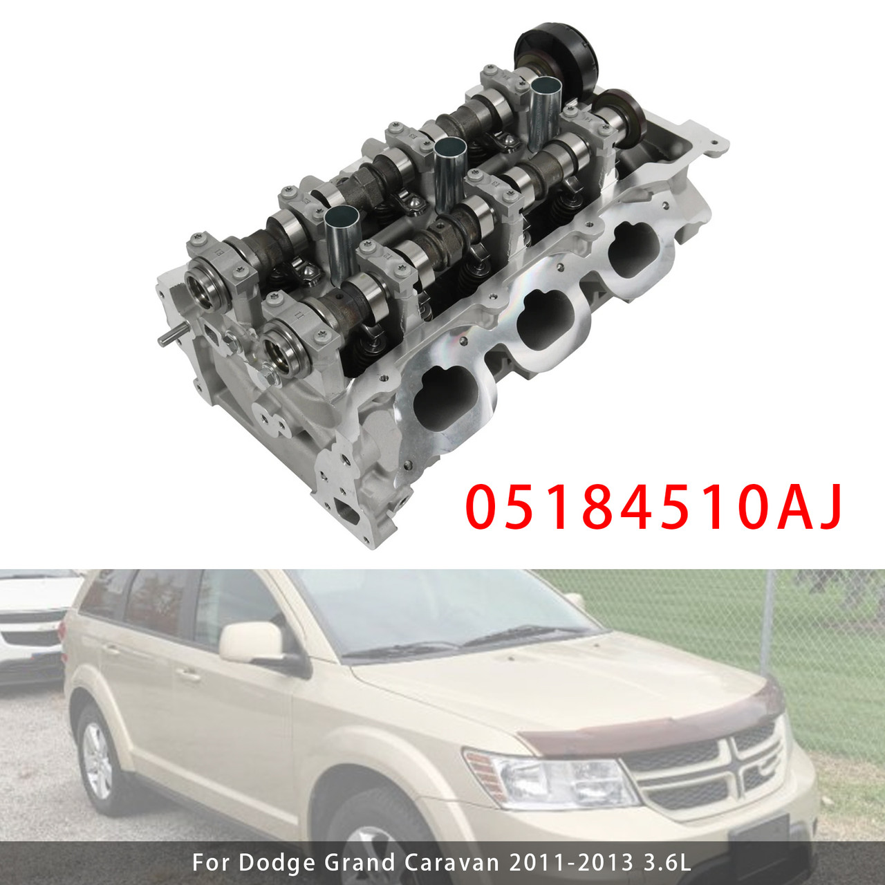 2011-2013 Dodge Durango Grand Caravan Journey Right Side Cylinder Head Assembly 05184510AJ Generic