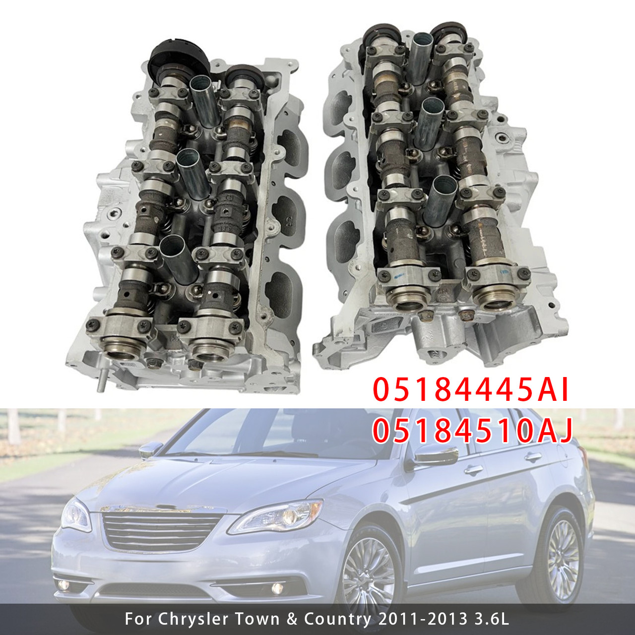 2013 Ram 1500 Left+Right Side Cylinder Head Assembly 05184445AI 05184510AJ Generic