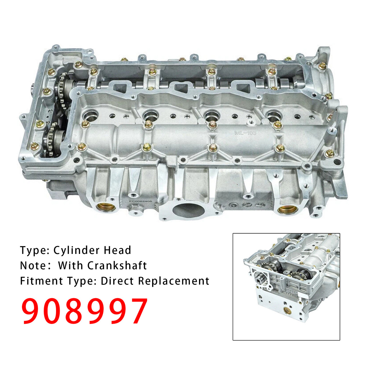 Cylinder Head Complete With Crankshaft 908997 For Peugeot Ford Opel 2.0 TDCI AHH hitch EHZ DW10F 4WZ 18643