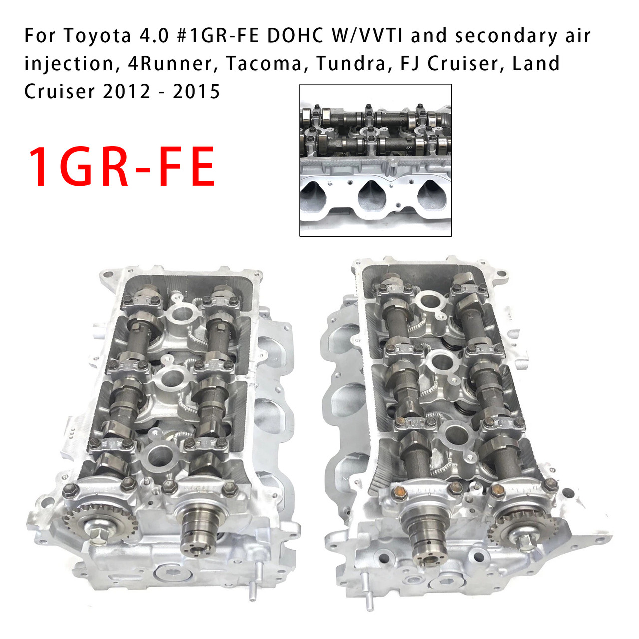 2012-2015 2PCS Cylinder Head 1GR-FE With Secondary Air Injection Generic