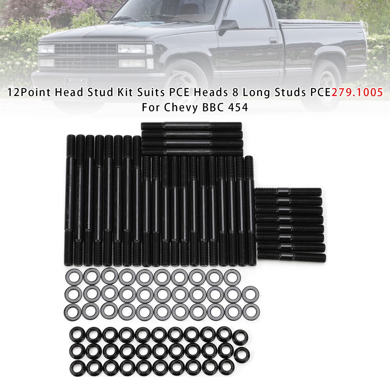 12Point Head Stud Kit Suits PCE Heads 8 Long Studs PCE279.1005 For Chevy BBC 454