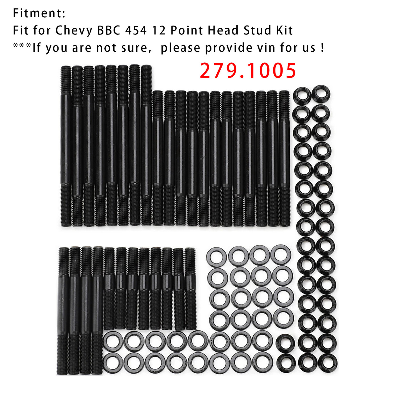12Point Head Stud Kit Suits PCE Heads 8 Long Studs PCE279.1005 For Chevy BBC 454