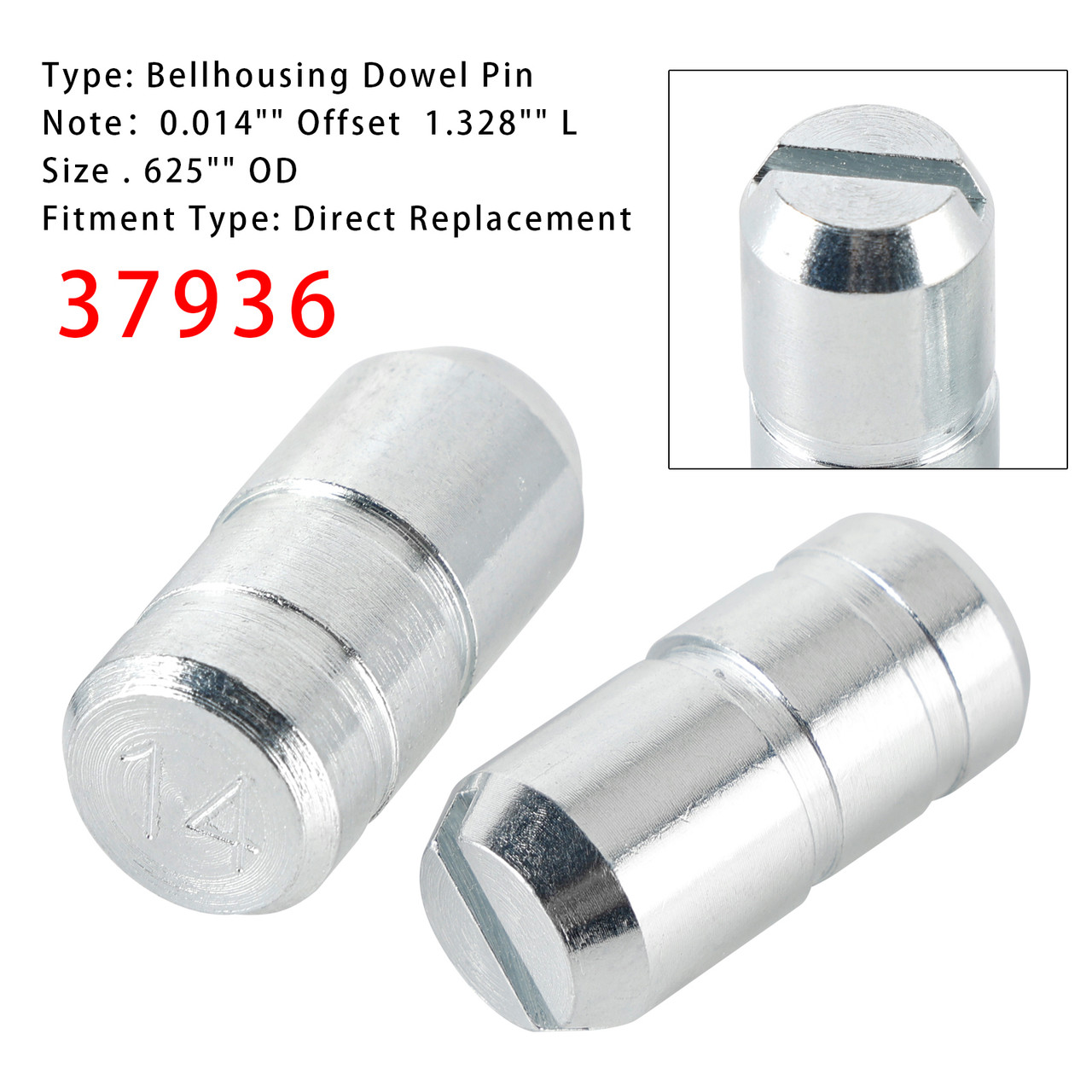 2PCS 37936 0.014" Offset  1.328" L Bellhousing Dowel Pin