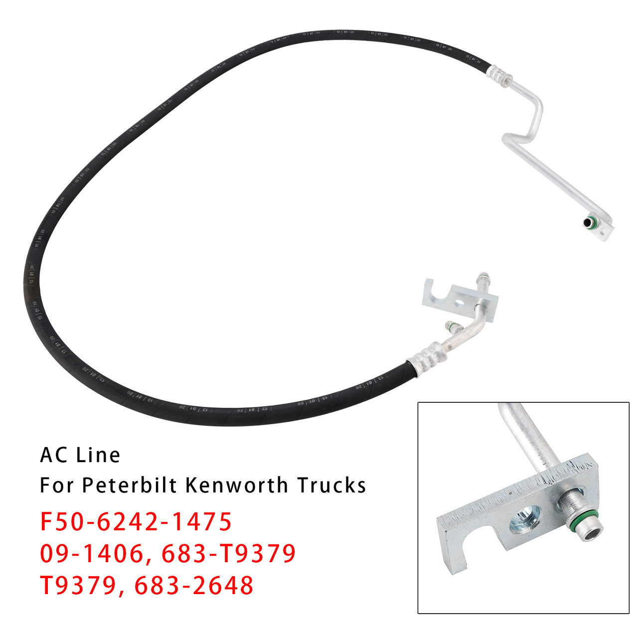 F50-6242-1475 HP Discharge AC Line Compressor to Condenser Hose Assembly For Peterbilt Kenworth Trucks