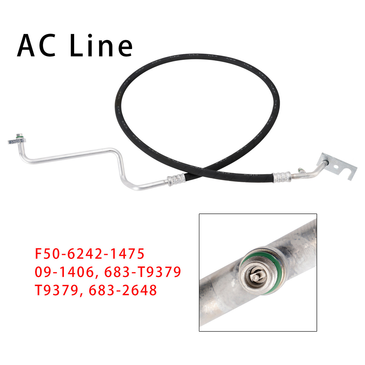 F50-6242-1475 HP Discharge AC Line Compressor to Condenser Hose Assembly For Peterbilt Kenworth Trucks