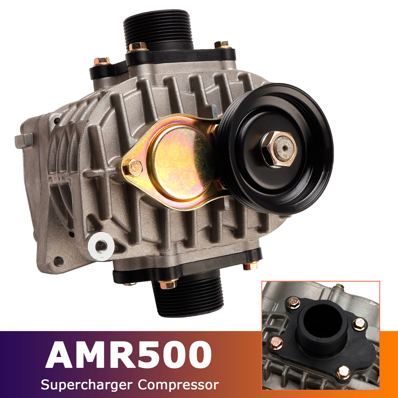 AMR500 4PK Supercharger Compressor LCD HC NOXJ Reduction V Pulley for 2.0L