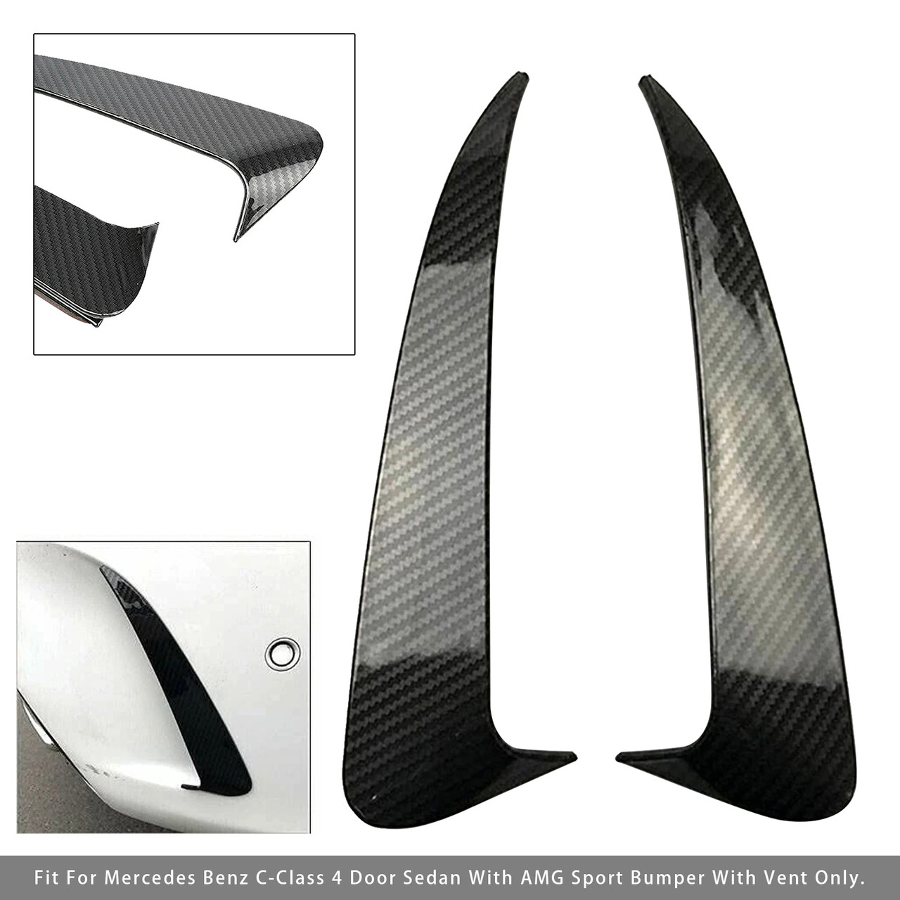 2014-2019 Mercedes Benz C Class W205 C43 C63 Rear Air Vent Cover Carbon Fiber Look Generic